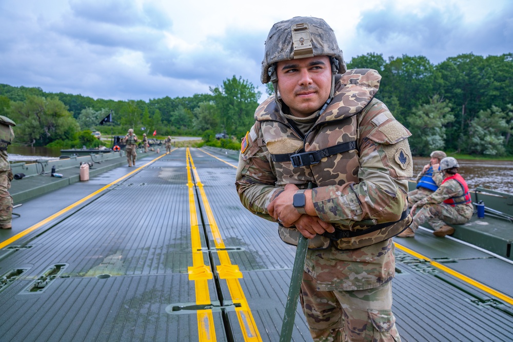 CT's 250th Engineer Company Builds Improved Ribbon Bridge during Annual Training