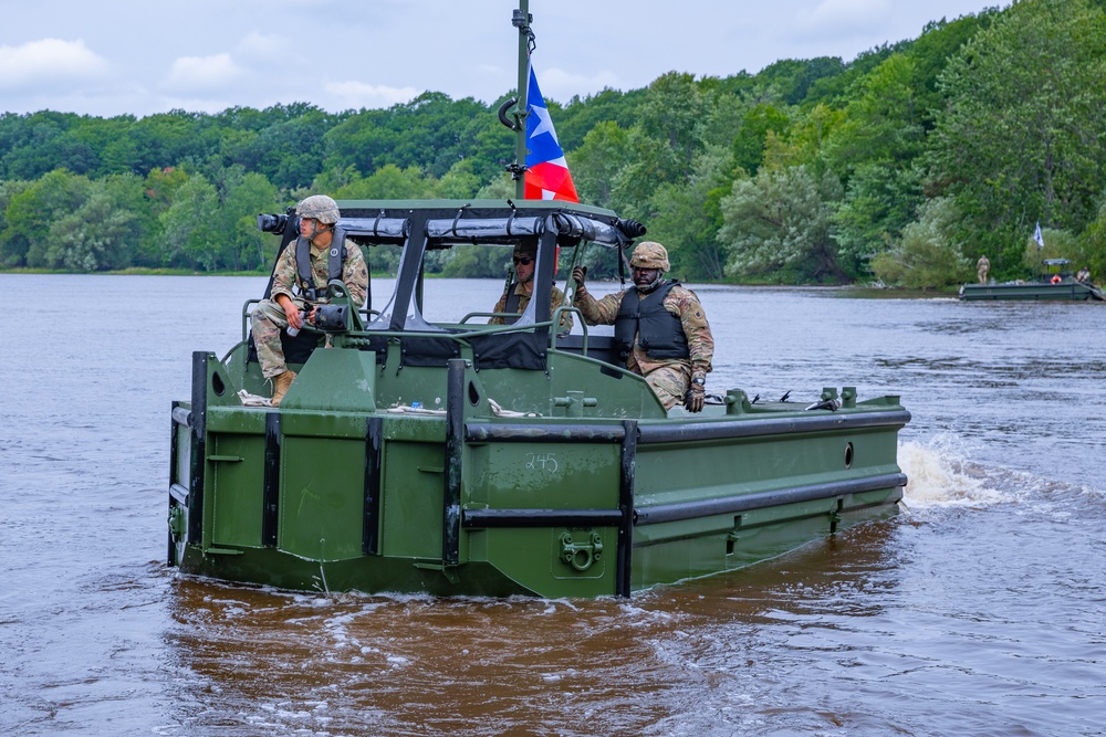 CT's 250th Engineer Company Builds Improved Ribbon Bridge during Annual Training