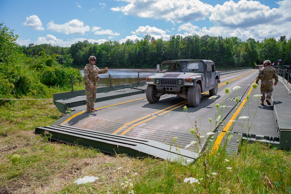 CT's 250th Engineer Company Builds Improved Ribbon Bridge during Annual Training