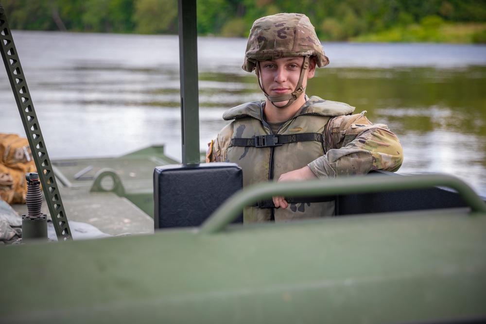 CT's 250th Engineer Company Builds Improved Ribbon Bridge during Annual Training