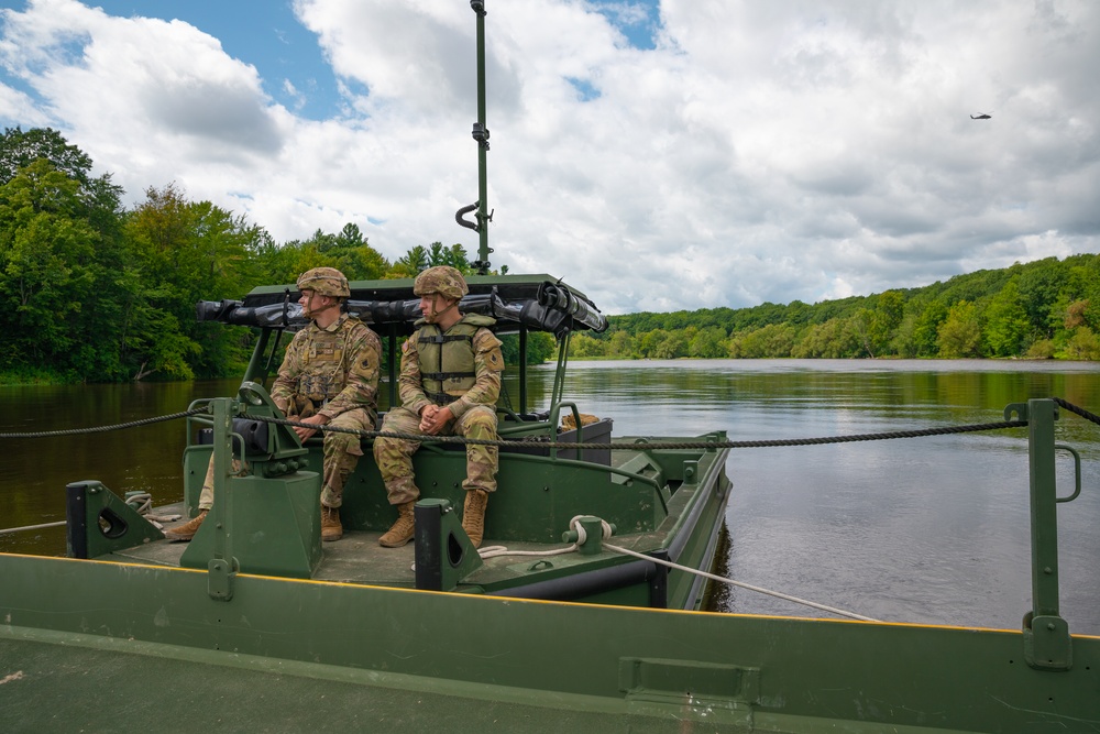 CT's 250th Engineer Company Builds Improved Ribbon Bridge during Annual Training