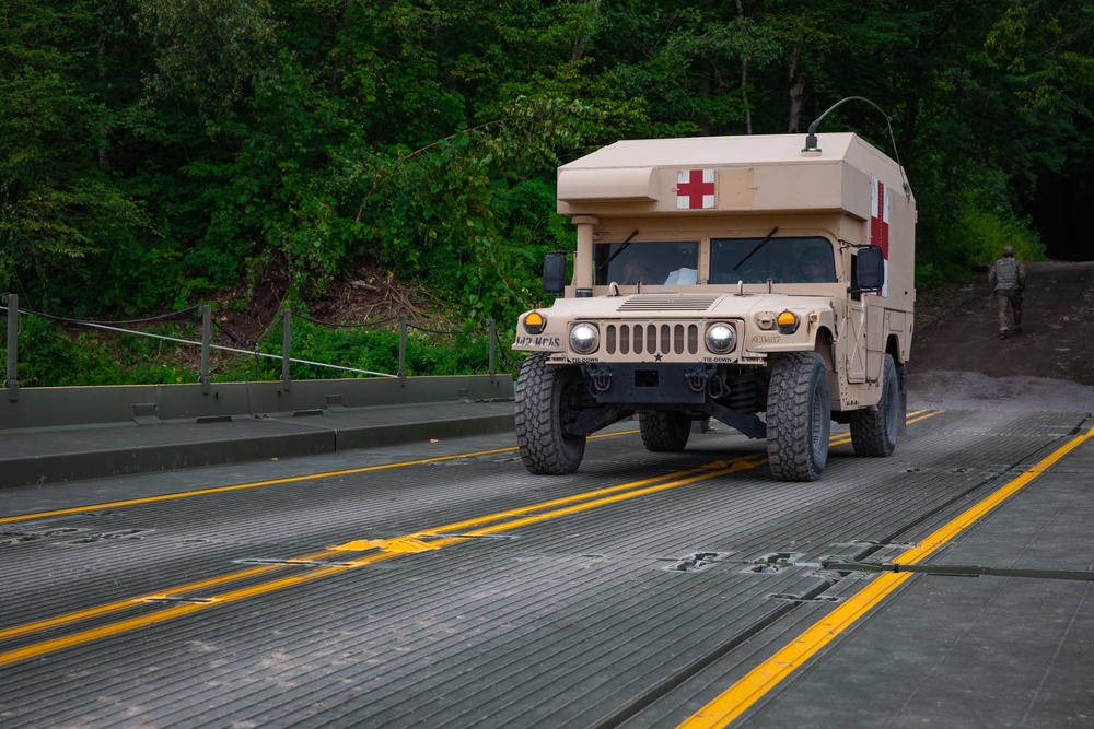 CT's 250th Engineer Company Builds Improved Ribbon Bridge during Annual Training