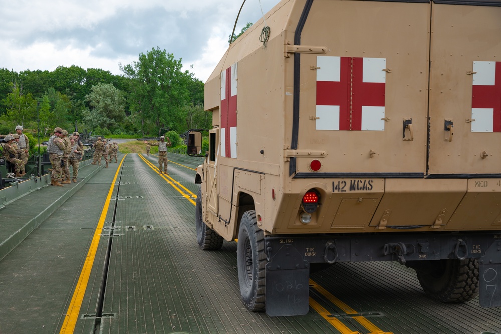 CT's 250th Engineer Company Builds Improved Ribbon Bridge during Annual Training