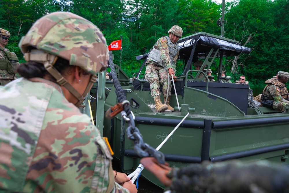 CT's 250th Engineer Company Builds Improved Ribbon Bridge during Annual Training