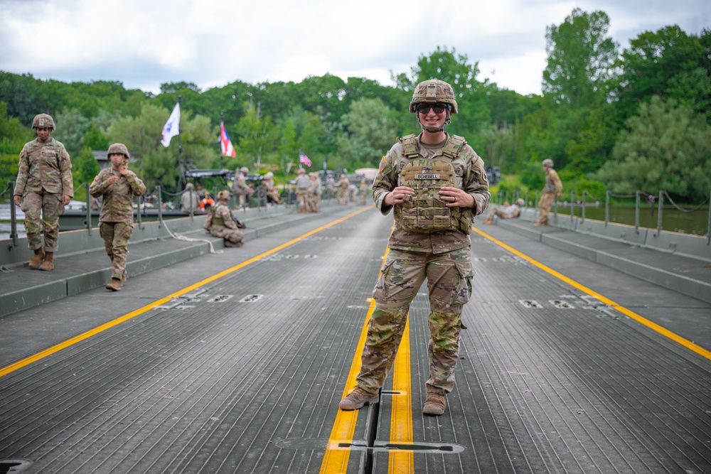 CT's 250th Engineer Company Builds Improved Ribbon Bridge during Annual Training