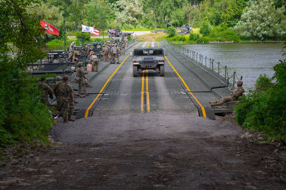 CT's 250th Engineer Company Builds Improved Ribbon Bridge during Annual Training