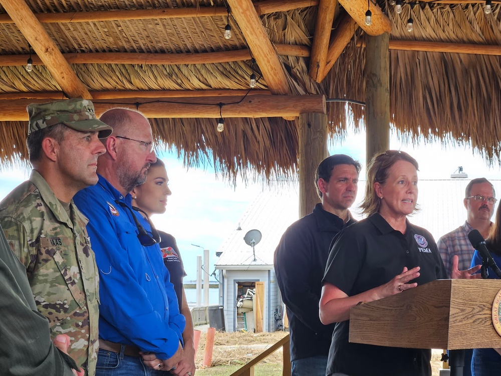 Gov. DeSantis addresses residents of Big Bend after Idalia