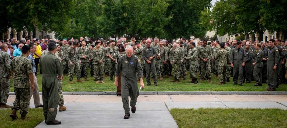 Vice Adm. Whitesell Performs Final All-Hands Call