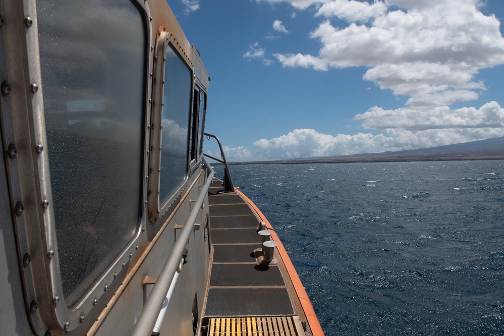 U.S. Coast Guard Station Honolulu reserve boat crew underway off Maui