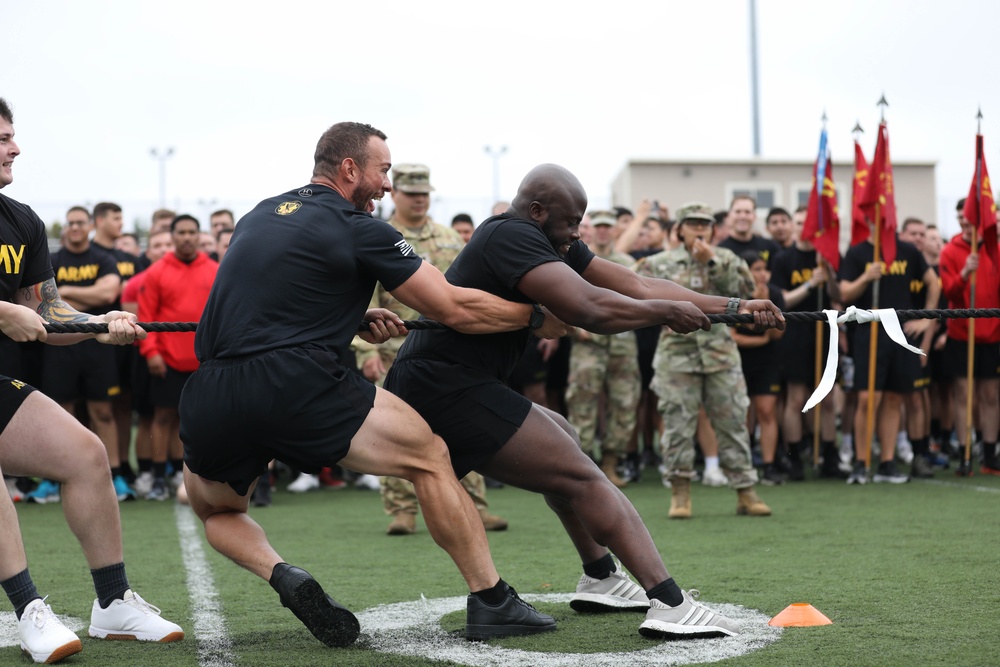 Pulling it together: 7th ID soldiers compete in tug-of-war competition for the Week of the Bayonet