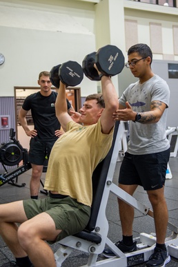 Soldiers at Sitman Physical Fitness Center