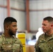 PFC Moore speaks to BG Curtis during a FORSCOM G4 Inspection