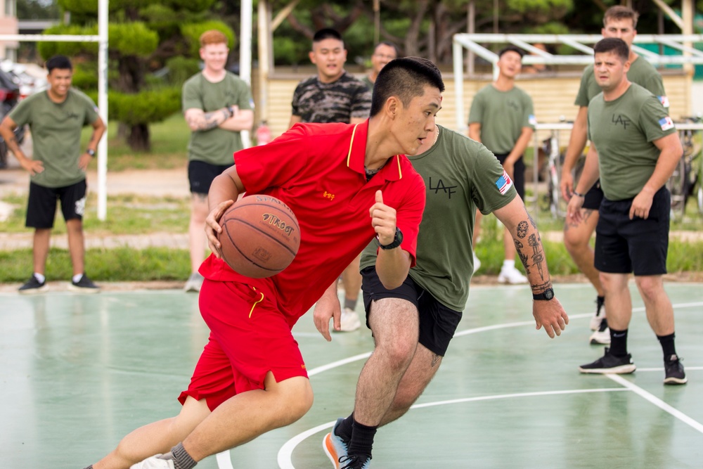 Give it Your Best Shot! 2d LAAD Challenges 1st ROK MarDiv to Basketball