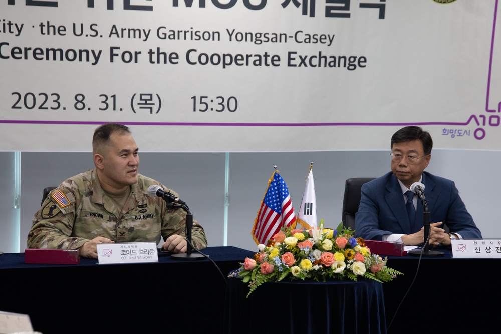 Garrison &amp; Seongnam city signing ceremony strengthens community relationship