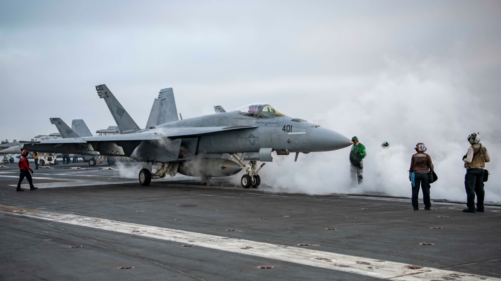 Jet Sits On Flight Deck