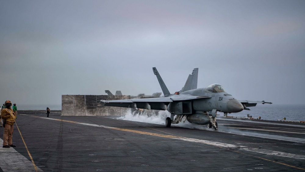 Jet Launches Off Flight Deck