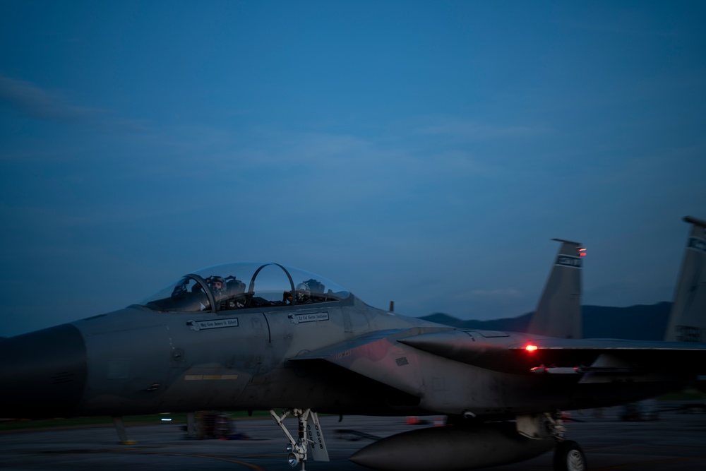 Eagles taking off in the night for Relampago