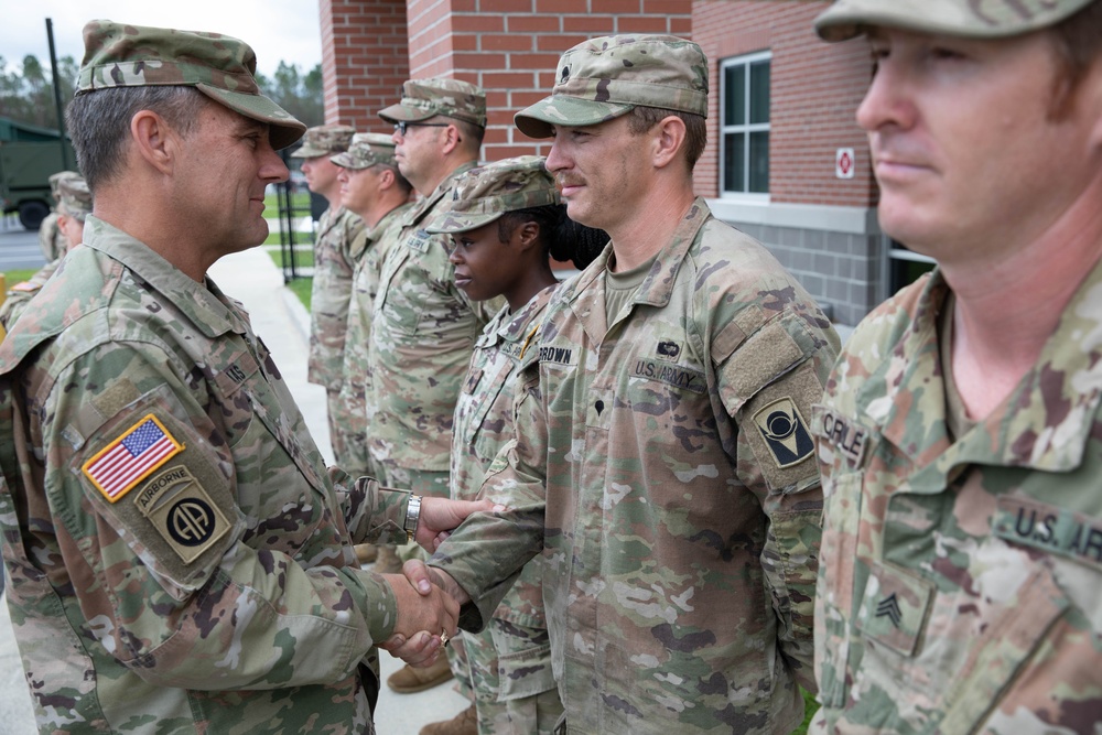 The Adjutant General John Haas awards soldiers for response to Hurricane Idalia