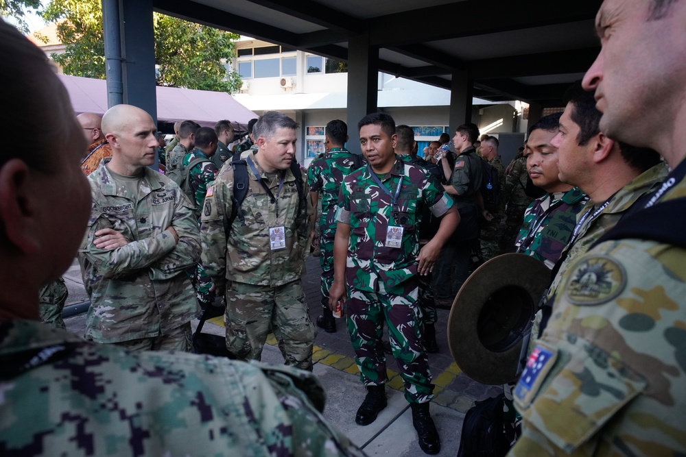 Super Garuda Shield Operational Planning Staff Exercise participants meet their counterparts