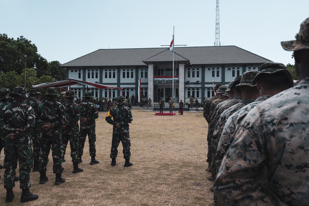 MRF-D Marines participate in the opening ceremony of Super Garuda Shield 2023