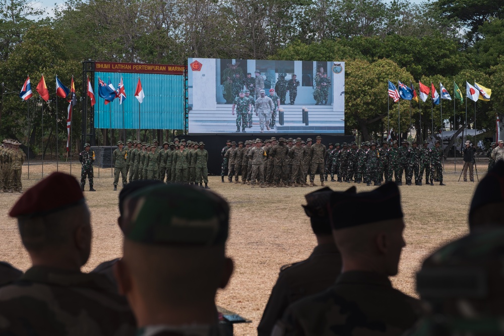 MRF-D Marines participate in the opening ceremony of Super Garuda Shield 2023