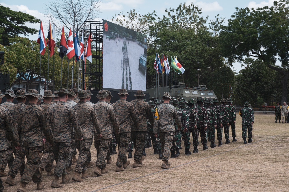 MRF-D Marines participate in the opening ceremony of Super Garuda Shield 2023