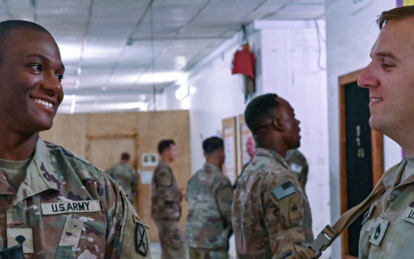 Soldiers with TF Redleg participate in its first promotion board