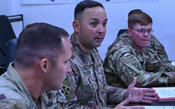 Soldiers with TF Redleg participate in its first promotion board