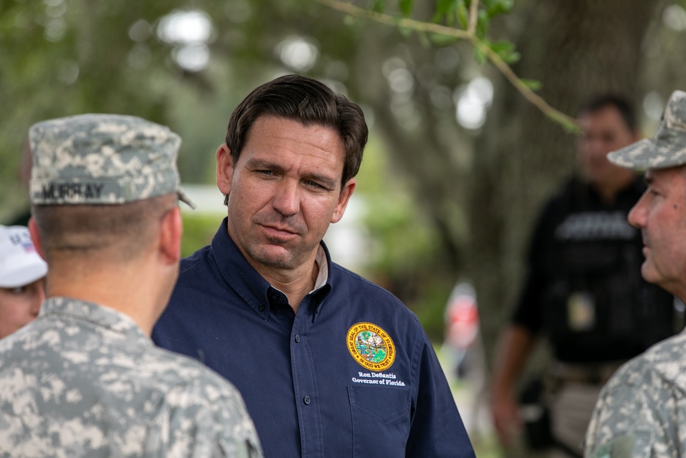 Governor Ron Desantis visits Florida State Guardsman in Live Oak, FL