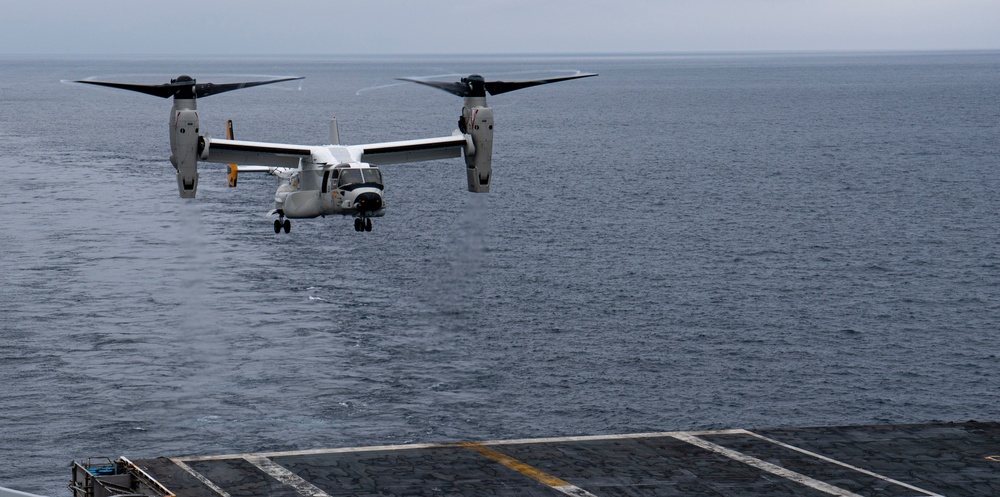 Osprey Lands On Flight Deck