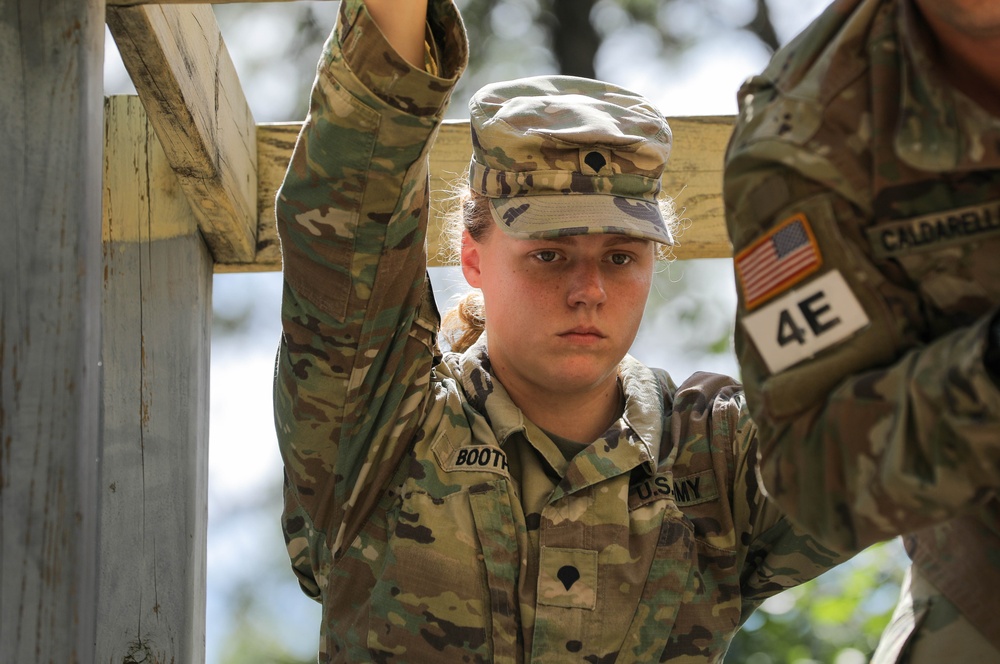 Spc. Kynzi Booth participates in the Squad Leader Reaction Course