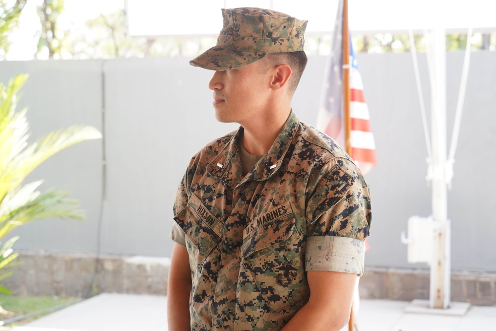 U.S. Marine Promoted to Capt. during exercise Super Garuda Shield 23 STAFFEX.