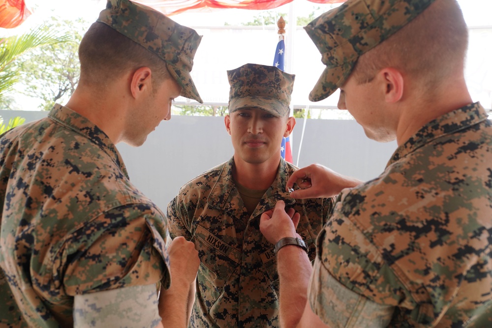 U.S. Marine Promoted to Capt. during exercise Super Garuda Shield 23 STAFFEX.