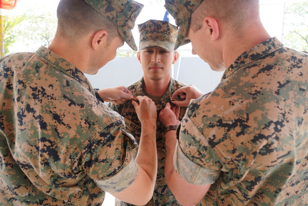 U.S. Marine Promoted to Capt. during exercise Super Garuda Shield 23 STAFFEX.