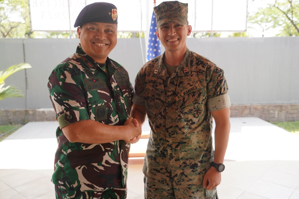 U.S. Marine Promoted to Capt. during exercise Super Garuda Shield 23 STAFFEX.