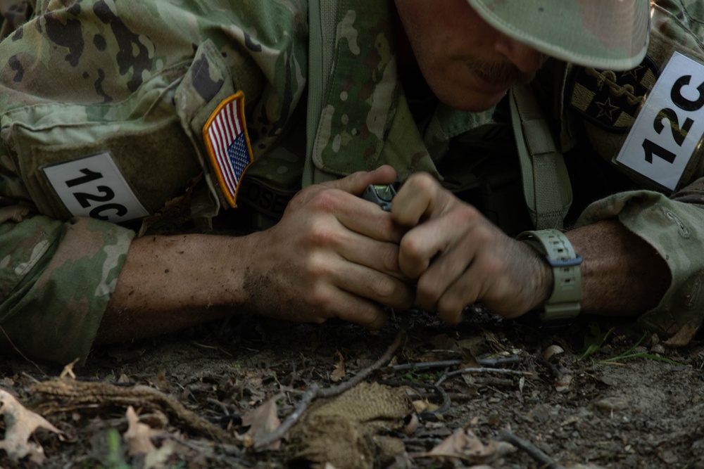 Cpl. Michael Glosemeyer prepares a practice grenade