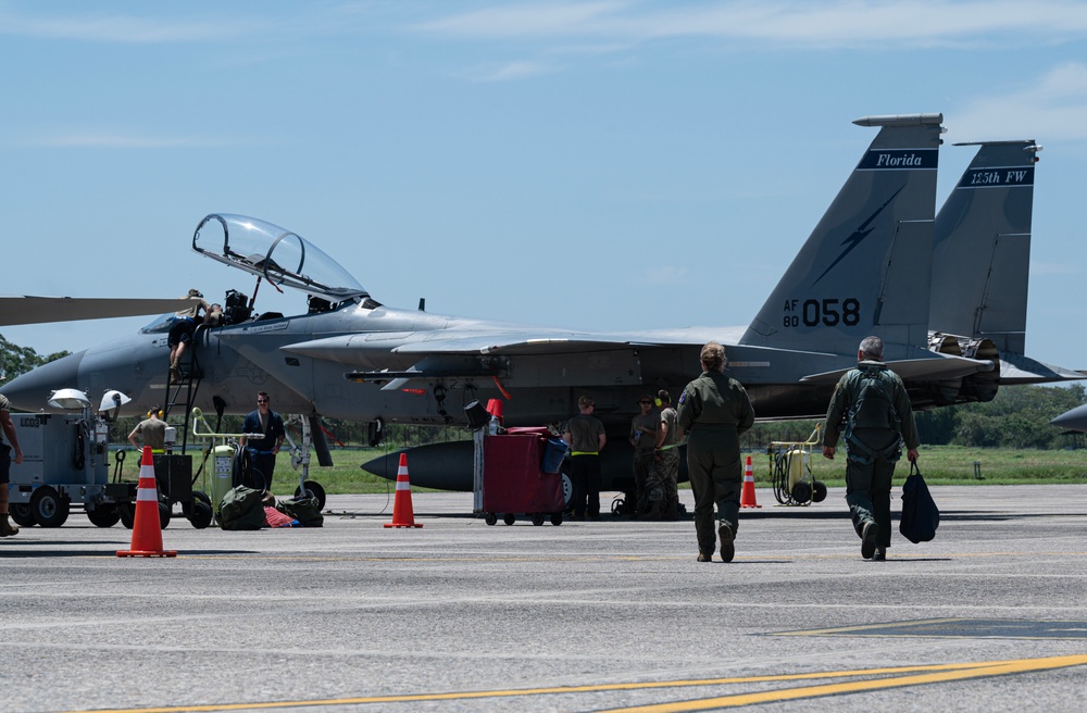 Relampago VIII / ADLA 2023; Maj. Gen. Carlos Fernando Silva Rueda flight with 125th FW