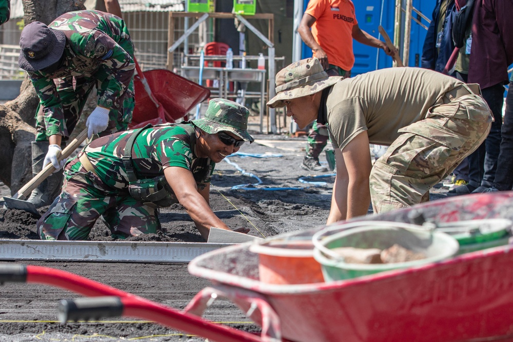 770th Engineers and TNI build a School and Library