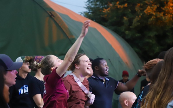 Music Group AJR Performs for Soldiers at Powidz