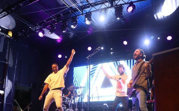 Music Group AJR Performs for Soldiers at Powidz