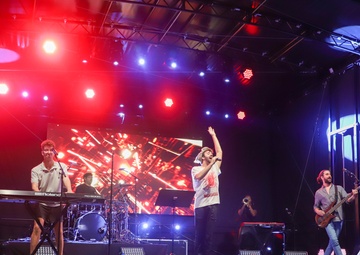 Music Group AJR Performs for Soldiers at Powidz