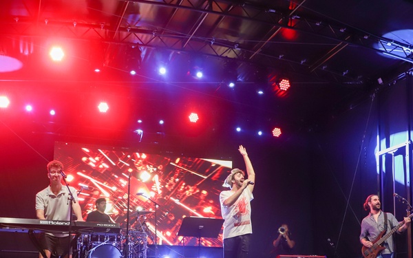 Music Group AJR Performs for Soldiers at Powidz