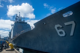 USS Shiloh departs Yokosuka, Japan after 17 years of forward-deployed service