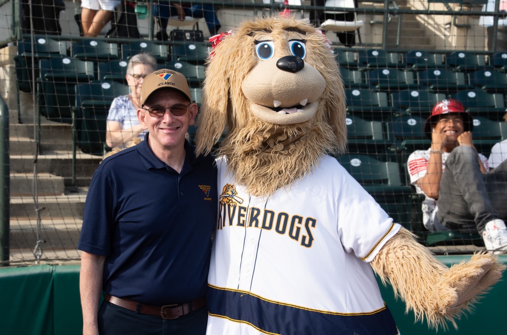 NIWC Atlantic Executive Director Throws First Pitch at Charleston RiverDogs Game