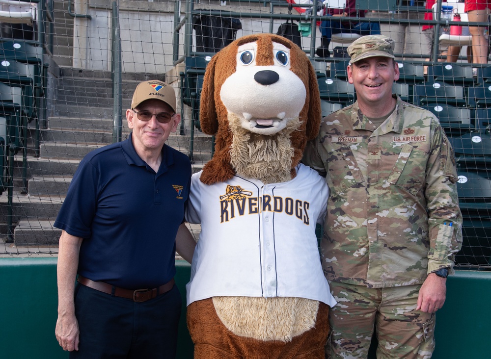 NIWC Atlantic Executive Director Throws First Pitch at Charleston RiverDogs Game