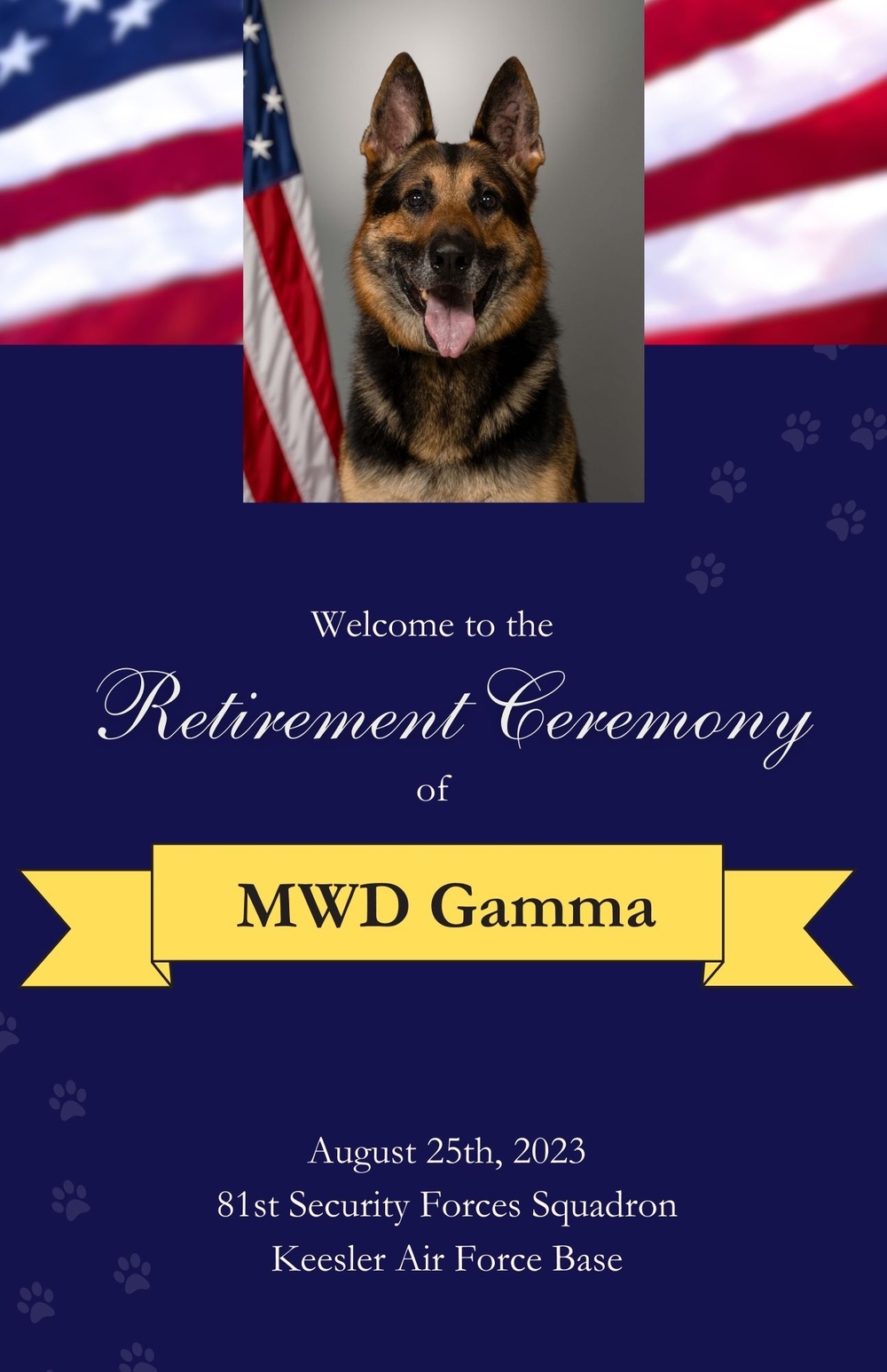MWD Gamma Retirement Ceremony Program