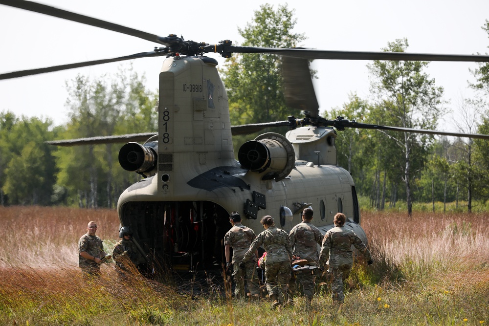 Airmen from the 133rd Airlift Wing conduct Joint MEDEVAC with Army Aviators