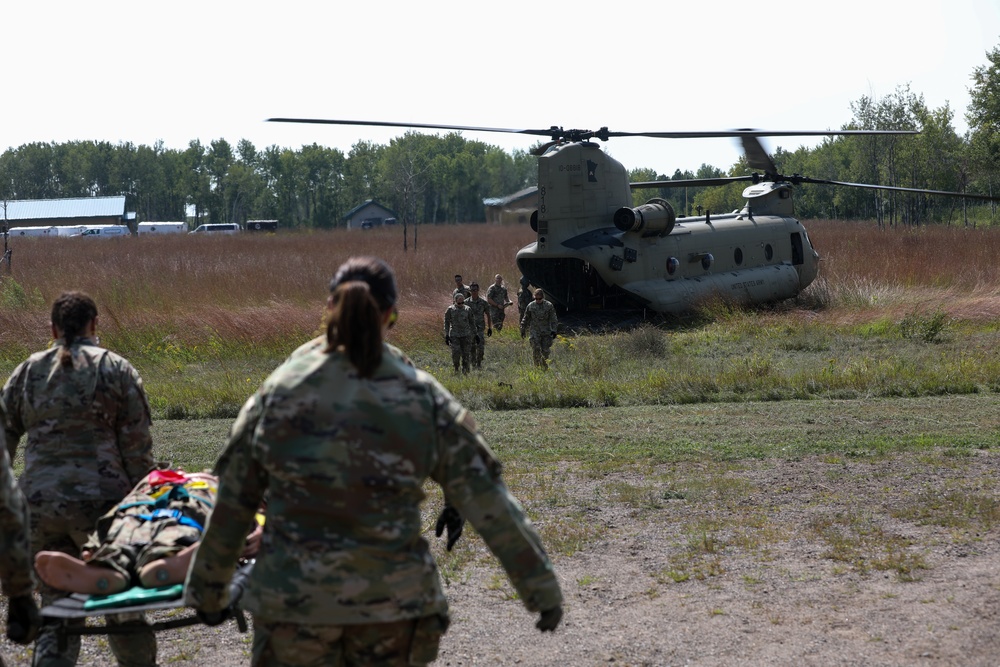 Airmen from the 133rd Airlift Wing conduct Joint MEDEVAC with Army Aviators