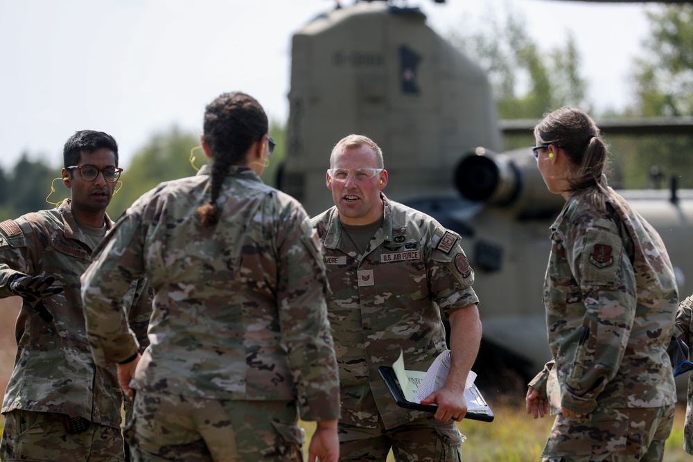 Airmen from the 133rd Airlift Wing conduct Joint MEDEVAC with Army Aviators