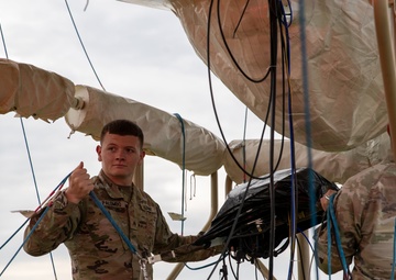 CEMA Soldiers prepare aerostat for launch